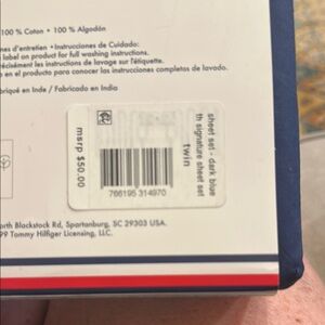 Tommy Hilfiger Navy Blue Twin Sheet Set